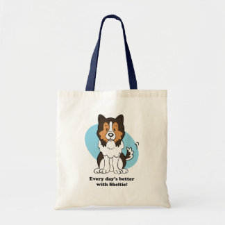 Bolsa Tote Saco de Sheltie dos desenhos animados