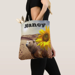Bolsa Tote Saco de Tarar Floral de Girassol