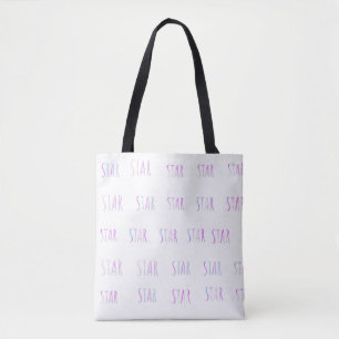 Bolsa Tote Saco de texto brilhante com formato de estrela