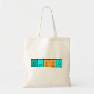 Bolsa Tote Saco de texto de palavra de mesa periódica do Clut