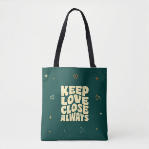 Bolsa Tote Saco de Tipografia Romântica Presente de Dia dos N