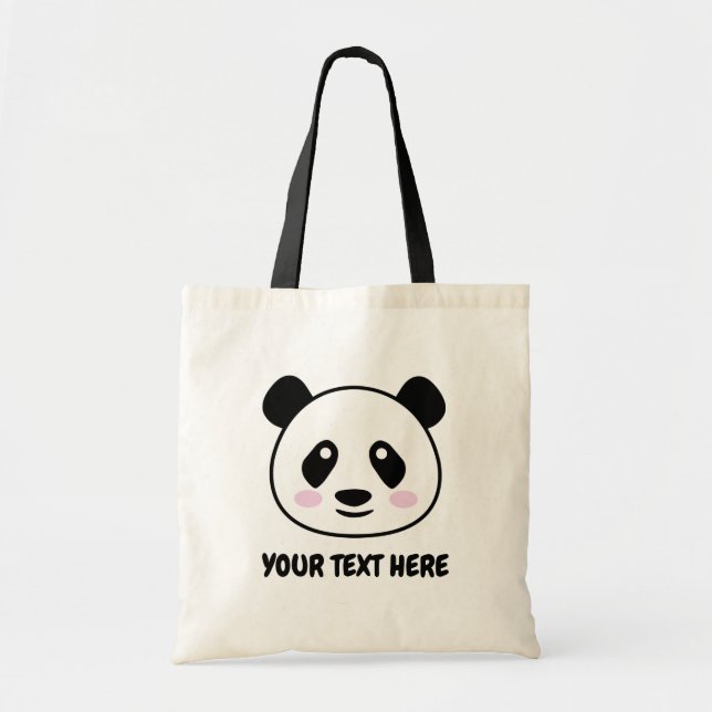 Bolsa Tote Saco de toa de canvas de cartoon de panda (Frente)