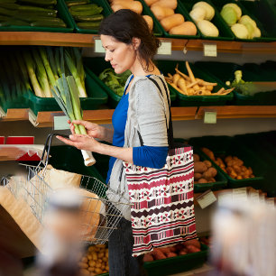 Bolsa Tote Saco de toalha aztec de etnia vermelha