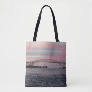 Bolsa Tote Saco de toalha da ponte de água azul