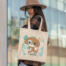Bolsa Tote Saco de Toalha de cachorrinho doce e doce