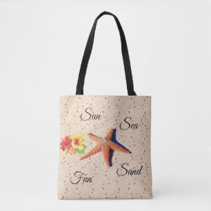 Bolsa Tote Saco de toalha de praia com sol e diversão