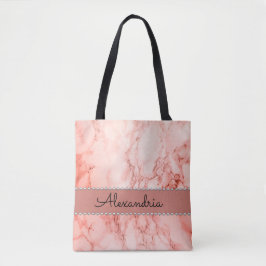 Bolsa Tote Saco de Toalhas de Coral Rosa Elegante