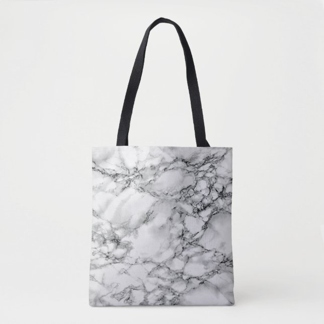 Bolsa Tote Saco de Toalhas de Marble Branco (Frente)