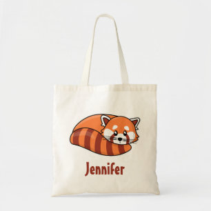 Bolsa Tote Saco de toalhas de panda vermelho-kawaii