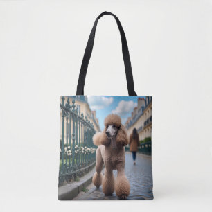 Bolsa Tote Saco de Tocha do Ombro Elegante de Poodle Padrão