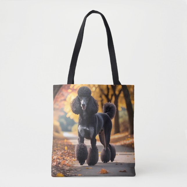 Bolsa Tote Saco de Tocha do Ombro Elegante de Poodle Padrão (Frente)