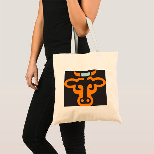 Bolsa Tote Saco de Toia das Vacas Laranja
