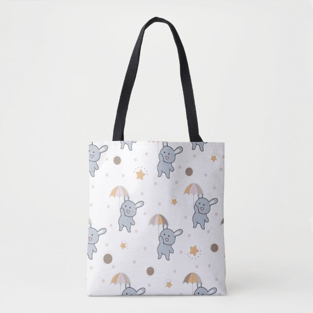 Bolsa Tote Saco de Toia de Coelho Azul (Frente)