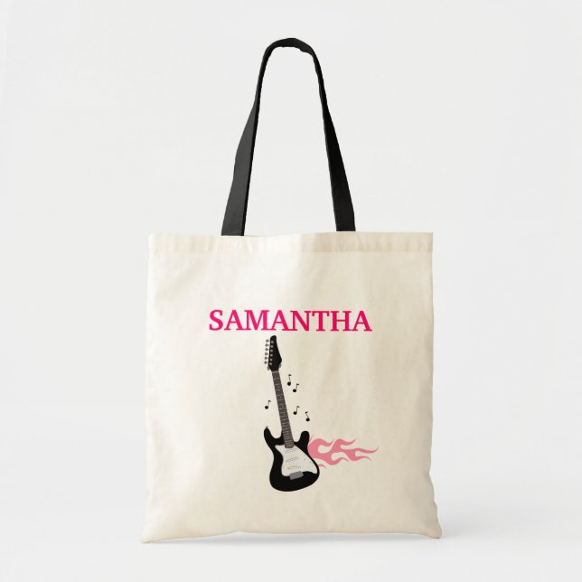 Bolsa Tote Saco de Toia de Violão de Estrela Rosa (Frente)