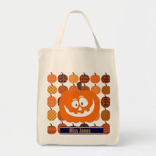 Bolsa Tote Saco de Toia do Halloween de Abóbora Personalizado