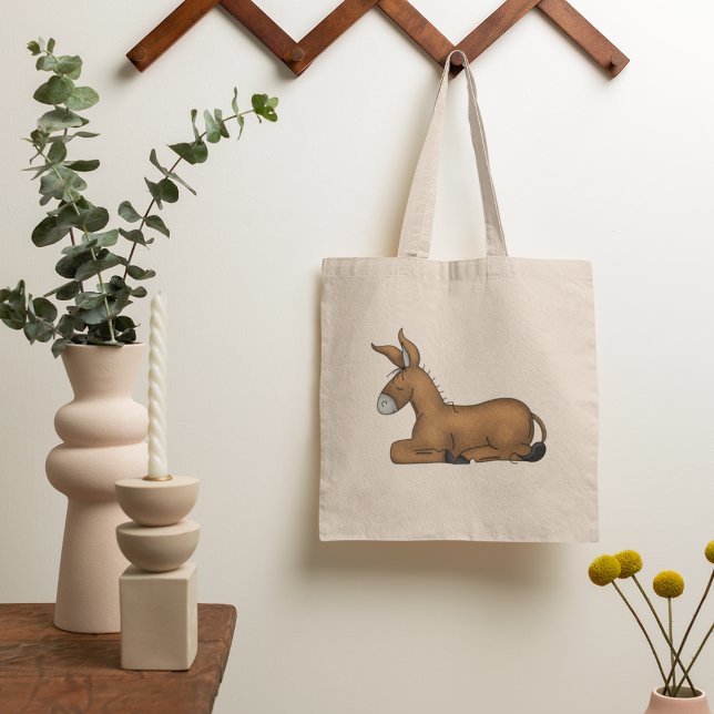 Bolsa Tote Saco de Toque Castanho Donkey Adorável (Criador carregado)
