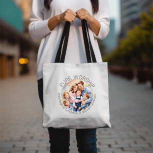 Bolsa Tote Saco de Toque da Família Puro e Feliz Culto