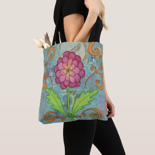 Bolsa Tote Saco de Toque da Flor (Close Up)