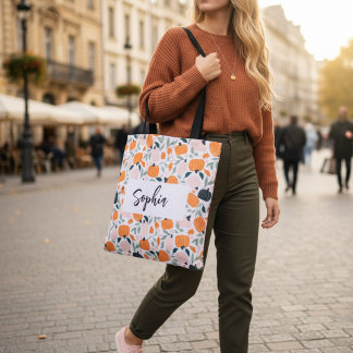 Bolsa Tote Saco de Toque de Abóbora de Queda Personalizada co