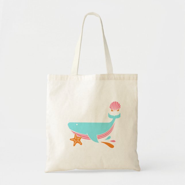 Bolsa Tote Saco de Toque de Baleia (Frente)