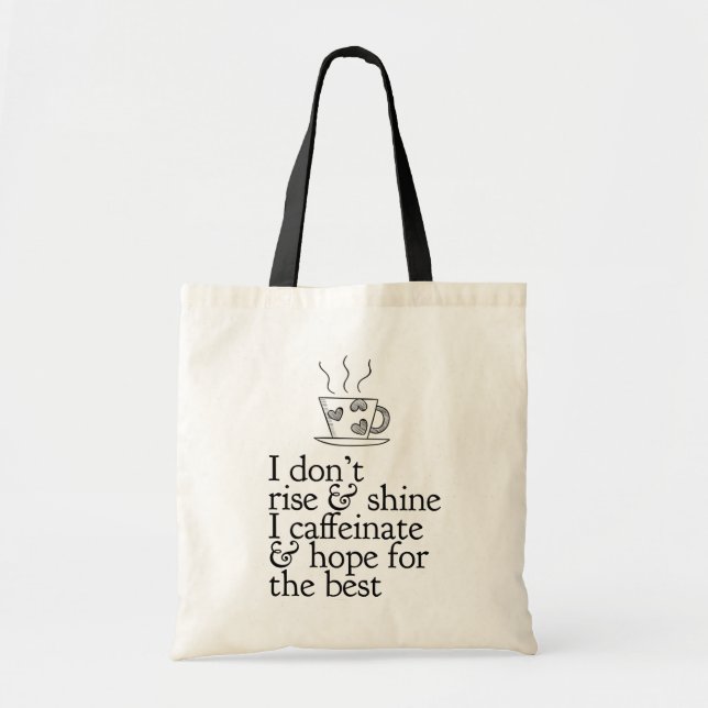 Bolsa Tote Saco de Toque de Café Rise e Brilhante (Frente)