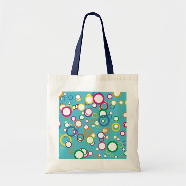 Bolsa Tote Saco de Toque de Círculos Colorido (Frente)