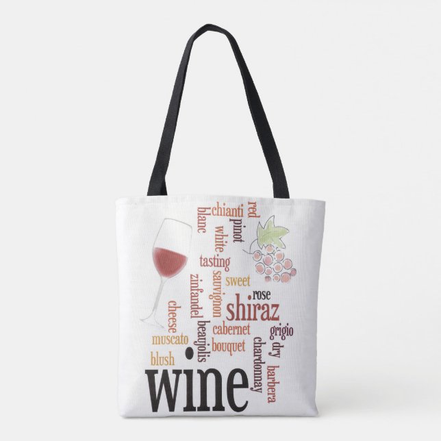 Bolsa Tote Saco de Toque de Design de Nuvem de Palavra de Vin (Verso)