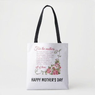 Bolsa Tote Saco de Toque de Dia de as mães Feliz