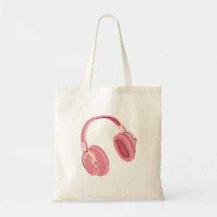 Bolsa Tote Saco de Toque de Fone de Ouvido Cor-de-Rosa Bonito
