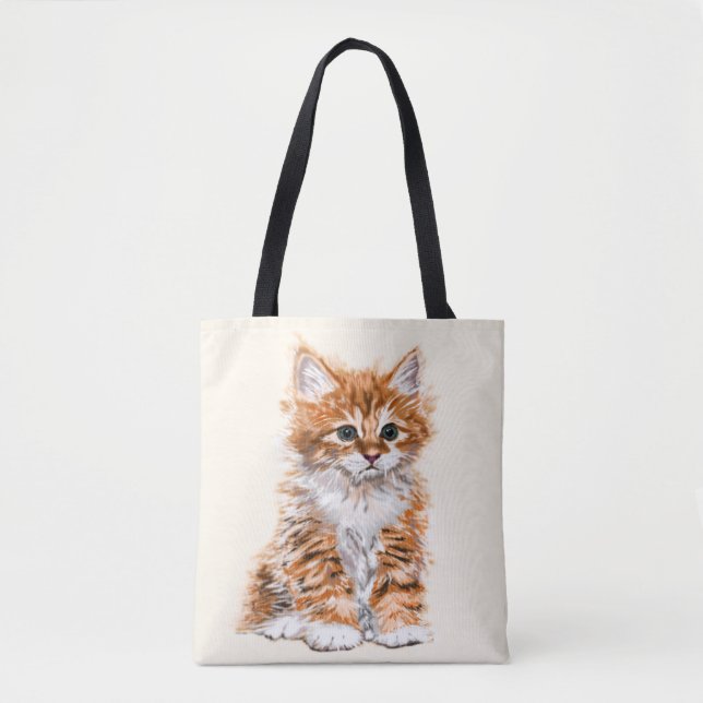 Bolsa Tote Saco de Toque de Gato Bebê - Escolher Cor (Frente)