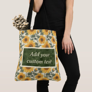 Bolsa Tote Saco de Toque de Girassol Personalizável