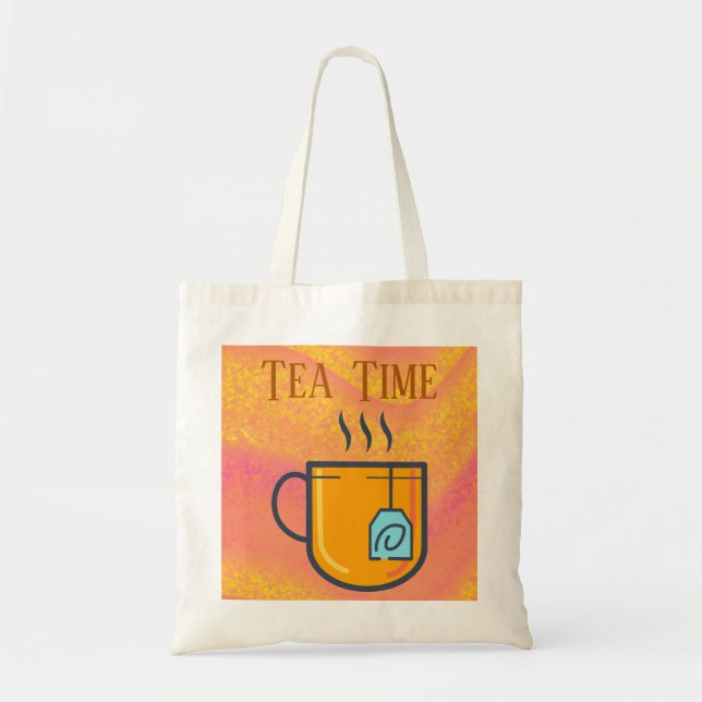 Bolsa Tote Saco de Toque de Hora do Chá (Frente)