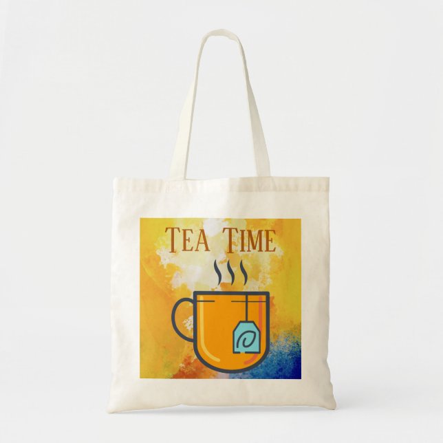 Bolsa Tote Saco de Toque de Hora do Chá (Frente)