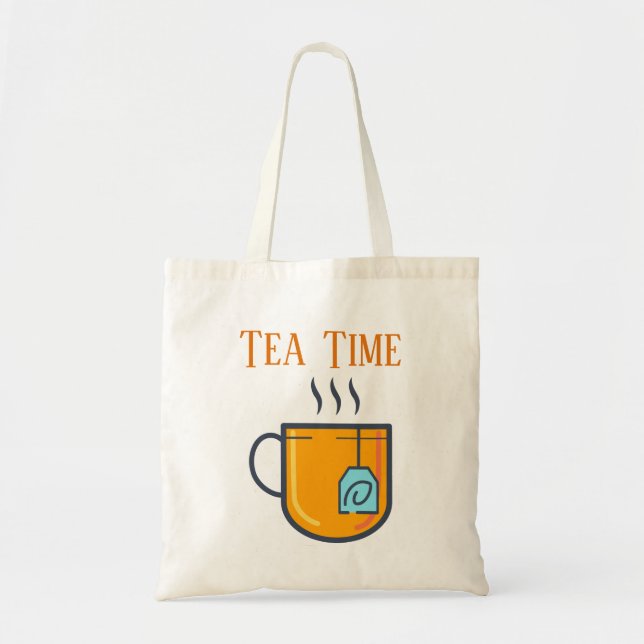 Bolsa Tote Saco de Toque de Hora do Chá (Frente)