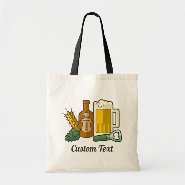 Bolsa Tote Saco de Toque de Ícones da Cerveja (Frente)