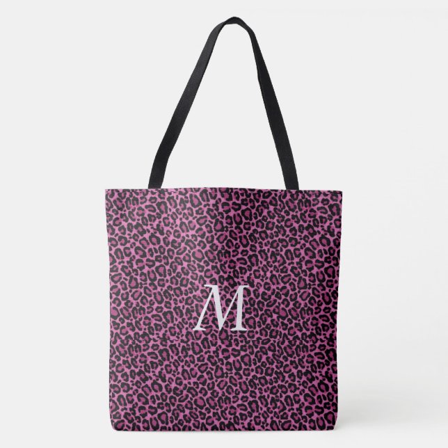 Bolsa Tote Saco de Toque de Impressão do Leopardo Personaliza (Frente)