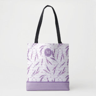 Bolsa Tote Saco de Toque de Lavanda Monograma