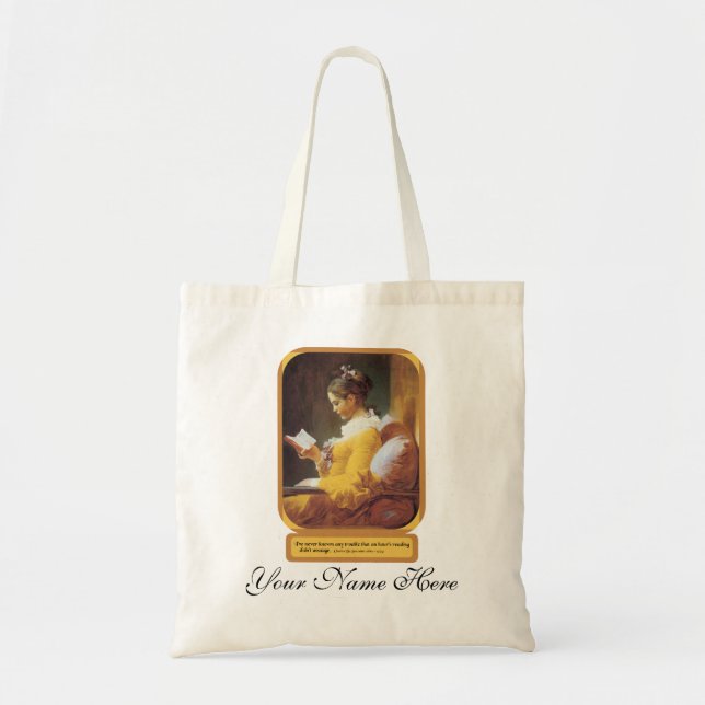 Bolsa Tote Saco de Toque de Leitura em Hora (Frente)