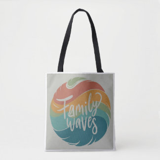 Bolsa Tote Saco de Toque de Ondas da Família