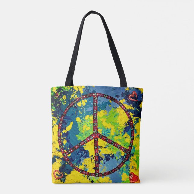 Bolsa Tote Saco de Toque de Paz (Verso)