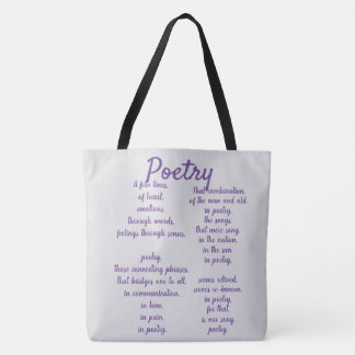 Bolsa Tote Saco de Toque de Poesia Grande Roxo
