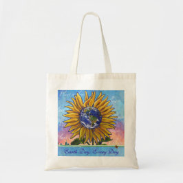 Bolsa Tote Saco de Toque do Dia da Terra de Sunflower