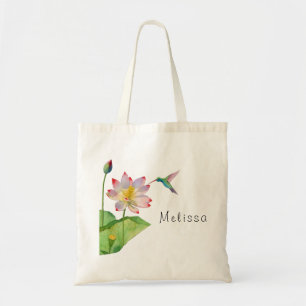 Bolsa Tote Saco de Toque do Monograma da Flor Lotus