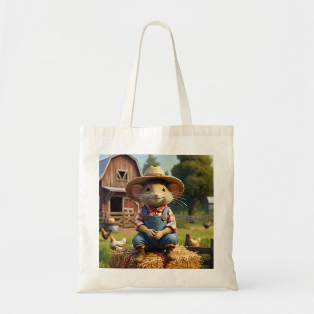 Bolsa Tote Saco de Toque do Mouse de Farmer Adorável (Frente)