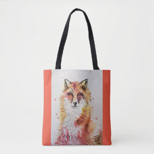 Bolsa Tote Saco de Toque dos Amantes de os animais de Aquarel