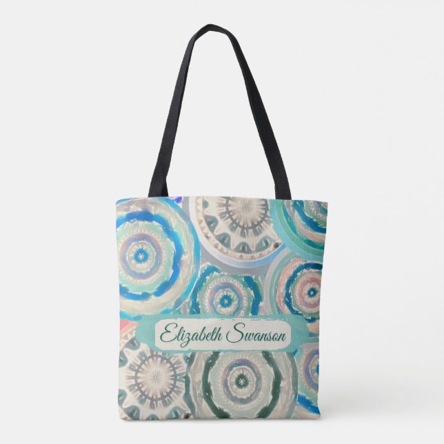 Bolsa Tote Saco de Toque dos Círculos de Boho (Verso)