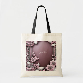Bolsa Tote Saco de Toque Floral Rosa