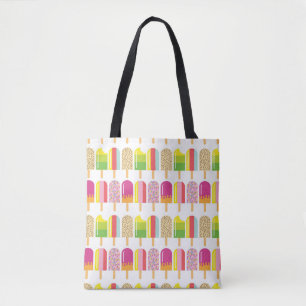 Bolsa Tote Saco de Toque - Lollies de Gelo Rosa, Verde e Amar