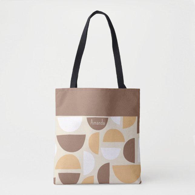 Bolsa Tote Saco de toques com padrão geométrico retrorreflect (Frente)