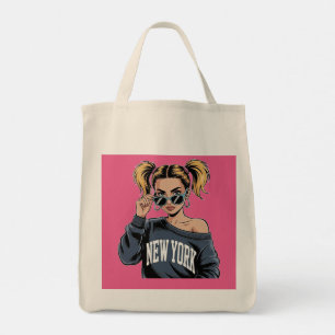 Bolsa Tote Saco de Toques da Garota NYC Chic